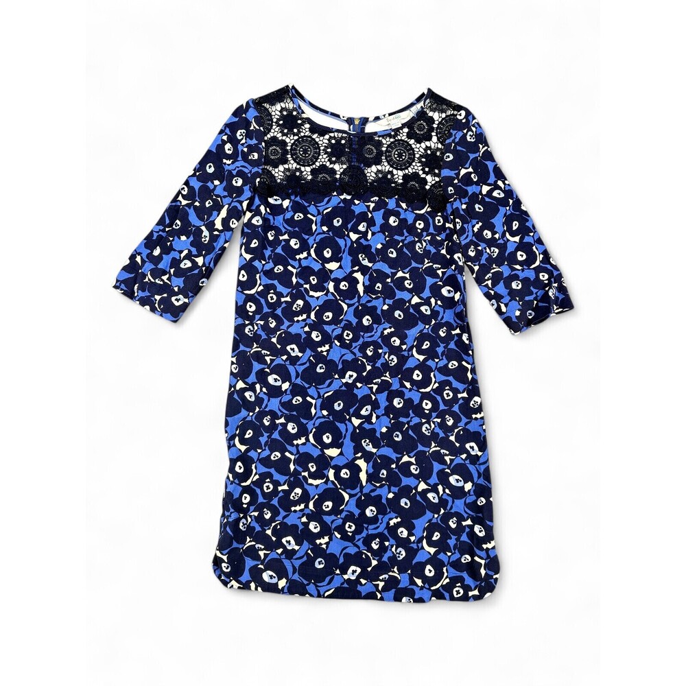 Boden Floral Shift Dress Lace Yoke 3/4 Sleeve Size 2 - Picture 1 of 10